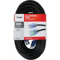 All-Rubber™ Outdoor Extension Cord, SJOOW, 14/3 AWG, 15 A, 100' XI526 | Caster Town