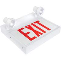 Exit Sign with Security Lights, LED, Battery Operated/Hardwired, 12-1/10" L x 11" W, English XI789 | Caster Town